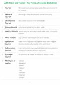 AICE Travel and Tourism - Key Terms & Concepts Study Guide