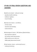 UF HSA 3111 FINAL REVIEW QUESTIONS AND ANSWERS