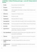C168 WGU - Critical Thinking and Logic - June 2017 Study Guide & Review
