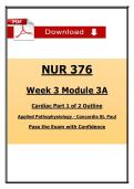  NUR 376 &ndash; Week 3 Module 3 &ndash; Concordia University St&period; Paul &ndash; 2026&sol;2027 &ndash; Cardiac Dysfunction and Disease Outline