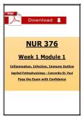 NUR 376 &ndash; Week 1 Module 1 &ndash; Concordia University St&period; Paul &ndash; 2026&sol;2027 &ndash; Inflammation&comma; Infection&comma; and Immune System Outline
