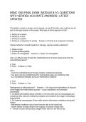 BSNC 1000 FINAL EXAM &vert; MODULE 8-10 &vert; QUESTIONS  WITH VERIFIED ACCURATE ANSWERS &vert; LATEST  UPDATED 