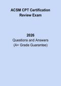 ACSM CPT Certification Review Exam Questions &ndash; Practice Test & Study Guide 2026 Edition