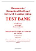 Test Bank &ndash; Management of Occupational Health and Safety&comma; 6th Canadian Edition &ndash; Kevin Kelloway&comma; Lori Francis&comma; Bernadette Gatien &ndash; ISBN 9780176532161 &lpar;All Chapters Covered 1&ndash;14&rpar;