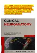 TEST BANK for Clinical Neuroanatomy A Review with Questions and Explanations &lpar;2nd Edition&rpar; by Richard S&period; Snell&period; National Board&ndash;Style MCQs with 100&percnt; Correct Answers and Explanations&period;