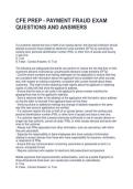 CFE PREP - PAYMENT FRAUD EXAM QUESTIONS AND ANSWERS