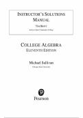 College Algebra &ndash; 11th Edition&comma; Michael Sullivan &vert; Instructor&rsquo;s Solutions Manual Chapters 1&ndash;10