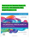 Test Bank Nursing Research in Canada 5th Edition by Min&agrave; Singh ISBN 9781284260382 Chapters 1-21 2026 A&plus;