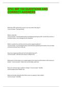 EPIC IMP 100 QUESTIONS AND CORRECT ANSWERS