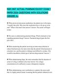 NUR 2407 ACTUAL PHARMACOLOGY EXAM 1 PAPER 2026 QUESTIONS WITH SOLUTIONS GRADED A&plus;