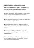 UNDERSTANDING MEDICAL SURGICAL NURSING EXAM STUDY SHEET 2026 BUNDLED QUESTIONS WITH CORRECT ANSWERS