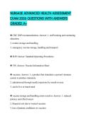 NUR643E ADVANCED HEALTH ASSESSMENT EXAM 2026 QUESTIONS WITH ANSWERS GRADED A&plus;