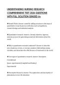 UNDERSTANDING NURSING RESEARCH COMPREHENSIVE TEST 2026 QUESTIONS WITH FULL SOLUTION GRADED A&plus;
