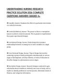 UNDERSTANDING NURSING RESEARCH PRACTICE SOLUTION 2026 COMPLETE QUESTIONS ANSWERS GRADED A&plus;