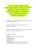 Jersey College MedSurg 1 RN  FINAL EXAM STUDY GUIDE 2026&sol;2027  COMPLETE QUESTIONS WITH  VERIFIED CORRECT ANSWERS &vert;&vert;  100&percnt; GUARANTEED PASS  <NEWEST VERSION> 