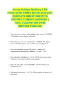 Jersey College MedSurg 2 RN  FINAL EXAM STUDY GUIDE 2026&sol;2027  COMPLETE QUESTIONS WITH  VERIFIED CORRECT ANSWERS &vert;&vert;  100&percnt; GUARANTEED PASS  <NEWEST VERSION> 