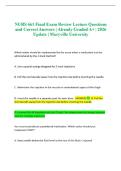 NURS 661 Final Exam Review Lecture Questions and Correct Answers &vert; Already Graded A&plus; &vert; 2026 Update &vert; Maryville University