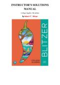 College Algebra &ndash; 8th Edition&comma; Robert F&period; Blitzer &vert; Instructor&rsquo;s Solutions Manual Chapters 1&ndash;8