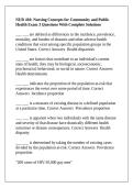 NUR 410&colon; Nursing Concepts for Community and Public Health Exam 3 Questions With Complete Solutions