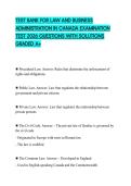TEST BANK FOR LAW AND BUSINESS ADMINISTRATION IN CANADA EXAMINATION TEST 2026 QUESTIONS WITH SOLUTIONS GRADED A&plus;
