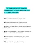 TEST BANK FOR PATHOPHYSIOLOGY EXAMINATION TEST 2026 QUESTIONS WITH SOLUTIONS GRADED A&plus;