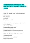 TEST BANK FOR PATHOPHYSIOLOGY FINAL PAPER 2026 EXAM STUDY SHEET GUARANTEED TO PASS