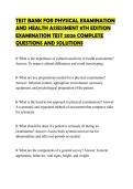 TEST BANK FOR PHYSICAL EXAMINATION AND HEALTH ASSESSMENT 8TH EDITION EXAMINATION TEST 2026 COMPLETE QUESTIONS AND SOLUTIONS