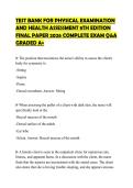 TEST BANK FOR PHYSICAL EXAMINATION AND HEALTH ASSESSMENT 8TH EDITION FINAL PAPER 2026 COMPLETE EXAM Q&A GRADED A&plus;