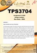 TPS3704 Assignment 2 &lpar;COMPLETE ANSWERS&rpar; 2026 - DUE August 2026