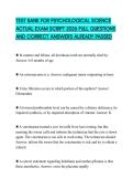 TEST BANK FOR PSYCHOLOGICAL SCIENCE ACTUAL EXAM SCRIPT 2026 FULL QUESTIONS AND CORRECT ANSWERS ALREADY PASSED