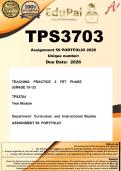 TPS3704 Assignment 50 PORTFOLIO &lpar;COMPLETE ANSWERS&rpar;  2026 - DUE August 2026