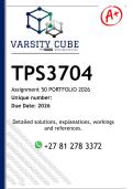 TPS3704 Assignment 50 PORTFOLIO &lpar;DETAILED ANSWERS&rpar; 2026 - DISTINCTION GUARANTEED