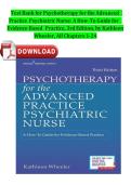 Test Bank for Psychotherapy for the Advanced Practice Psychiatric Nurse&colon; A How-To Guide for Evidence-Based  Practice&comma; 3rd Edition&comma; by Kathleen  Wheeler&comma; All Chapters 1-24