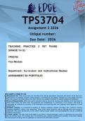TPS3704 Assignment 50 PORTFOLIO &lpar;ANSWERS&rpar; 2026 - DISTINCTION GUARANTEED