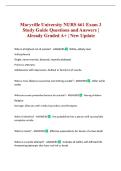 Maryville University NURS 661 Exam 3 Study Guide Questions and Answers &vert; Already Graded A&plus; &vert; New Update 