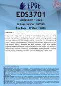 EDS3701 Assignment 1 &lpar;ANSWERS&rpar; 2026 - DISTINCTION GUARANTEED