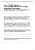 IAAP CPACC - Domain 2 - Accessibility and Universal Design Questions and Answers&period;