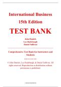 Test Bank &ndash; International Business&comma; 15th Edition &ndash; John Daniels&comma; Lee Radebaugh&comma; Daniel Sullivan &ndash; ISBN 9780133457230 &lpar;All Chapters Covered 1&ndash;20&rpar;