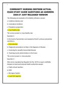 COMMUNITY NURSING MIDTERM ACTUAL EXAM STUDY GUIDE QUESTIONS AD ANSWERS 2026-27