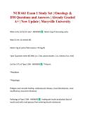 NUR 661 Exam 1 Study Set &vert; Oncology & DM Questions and Answers &vert; Already Graded A&plus; &vert; New Update &vert; Maryville University