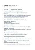 Chem 1020 Exam 2&period; Questions and Answers