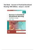 Test Bank - Success in Practical&sol;Vocational Nursing 10th Edition&comma; &lpar; Janyce L&period; Carrol&comma; 2026 &rpar; Newest Edition