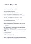 Lab Exam &lpar;Chem 1020&rpar; Questions with Verified Answers