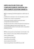 UNITED HEALTHCARE ETHICS AND COMPLIANCE BUNDLED QUESTIONS 2026 WITH COMPLETE SOLUTIONS GRADED A&plus;