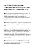 UNITED HEALTHCARE ETHICS AND COMPLIANCE FINAL PAPER 2026 QUESTIONS WITH COMPLETE SOLUTIONS GRADED A&plus;