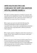 UNITED HEALTHCARE ETHICS AND COMPLIANCE TEST SCRIPT 2026 QUESTIONS WITH FULL ANSWERS GRADED A&plus;