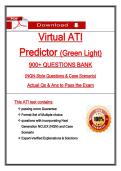     Virtual ATI  Predictor &lpar;Green Light&rpar; 900&plus; QUESTIONS BANK &lpar;NGN-Style Questions & Case Scenario&rpar; Actual Qs & Ans to Pass the Exam  This ATI test contains&colon; &Tab;passing score Guarantee &Tab;Format Set of Multiple-choice questions with incorporating Next Genera