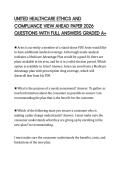 UNITED HEALTHCARE ETHICS AND COMPLIANCE VIEW AHEAD PAPER 2026 QUESTIONS WITH FULL ANSWERS GRADED A&plus;