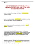WGU D570 COGNITIVE PSYCHOLOGY OA EXAM 2026 UPDATED ACTUAL EXAM WITH CORRECT SOLUTIONS&period; 