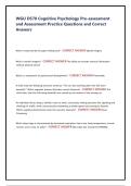 WGU D570 Cognitive Psychology Pre-assessment and Assessment Practice Questions and Correct Answers 